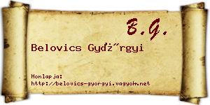 Belovics Györgyi névjegykártya