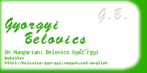 gyorgyi belovics business card